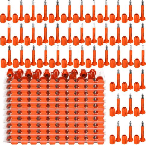 Threlaco 100 Pcs Bolt Shipping Seal with Print Progressive Numbering Disposable Truck Container Seals for Trucks, Trailers, Cargo Containers (Red) in Kuwait