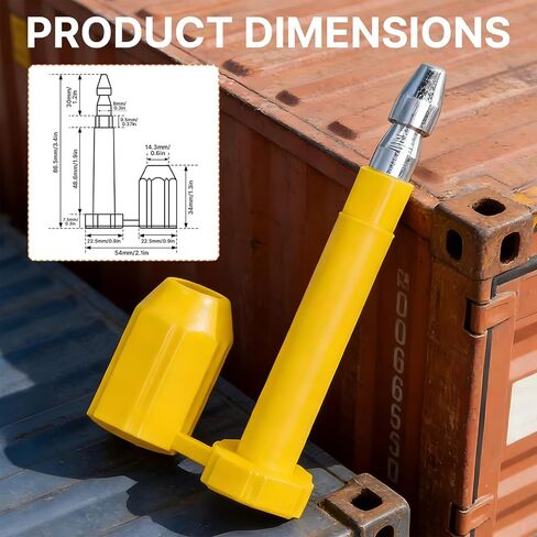 100 PCS Bolt Seals, High Security Shipping Container Seals with Progressive Numbering, Tamper Evident Metal Trailer Seals, for Cargo Containers and Truck Trailers, Yellow in Kuwait