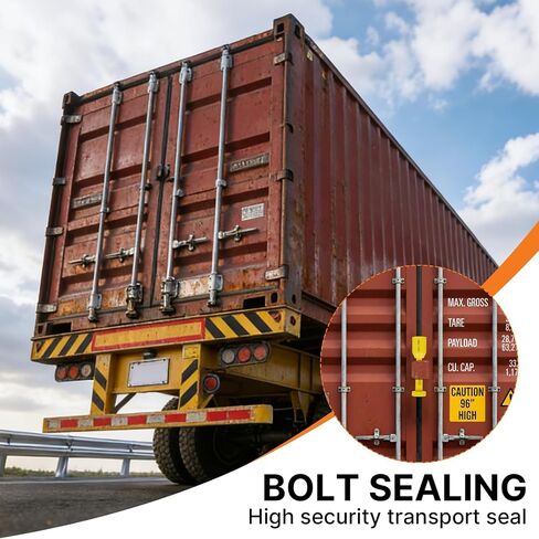 100 PCS Bolt Seals, High Security Shipping Container Seals with Progressive Numbering, Tamper Evident Metal Trailer Seals, for Cargo Containers and Truck Trailers, Yellow in Kuwait
