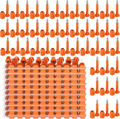 Threlaco 100 Pcs Bolt Shipping Seal with Print Progressive Numbering Disposable Truck Container Seals for Trucks, Trailers, Cargo Containers (Red) in Kuwait