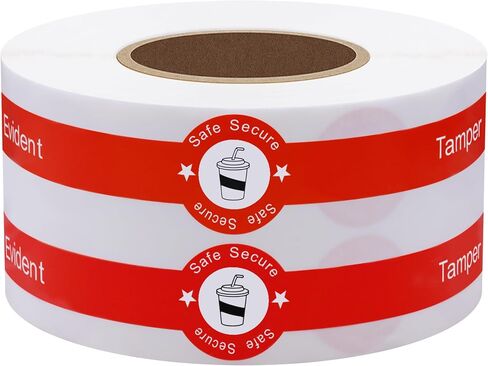 HYBSK 500 Pcs Tamper Evident Seals Stickers for Drink Lids Tamper Proof Safe Secure 1.25 x 9 Inch Drinking Delivery Protection Stickers Sealed for Drink Food Seals in Kuwait