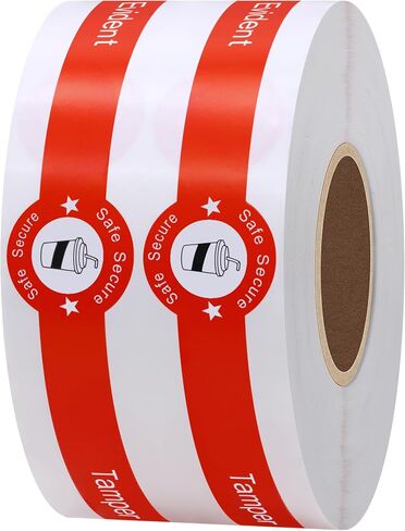 HYBSK 500 Pcs Tamper Evident Seals Stickers for Drink Lids Tamper Proof Safe Secure 1.25 x 9 Inch Drinking Delivery Protection Stickers Sealed for Drink Food Seals in Kuwait