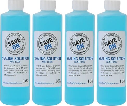 601-0 EZ Seal Sealing Solution Compatible with Pitney Bowes 601-0 - Sealing Solution for DM Series Mailing System, PB E-Z Seal, Postage Meter Sealing Solution (4-Pack) 16 oz in Kuwait