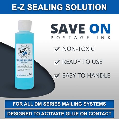 601-0 EZ Seal Sealing Solution Compatible with Pitney Bowes 601-0 - Sealing Solution for DM Series Mailing System, PB E-Z Seal, Postage Meter Sealing Solution (4-Pack) 16 oz in Kuwait