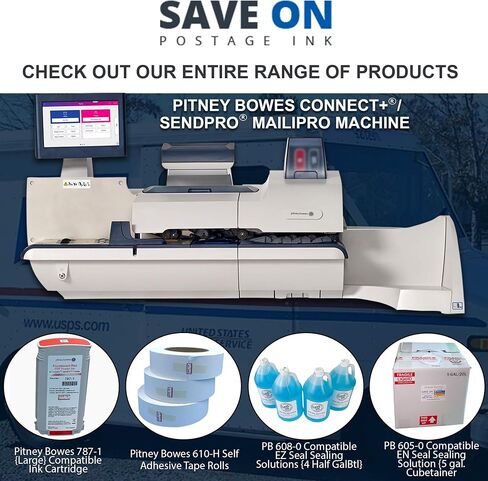 601-0 EZ Seal Sealing Solution Compatible with Pitney Bowes 601-0 - Sealing Solution for DM Series Mailing System, PB E-Z Seal, Postage Meter Sealing Solution (4-Pack) 16 oz in Kuwait