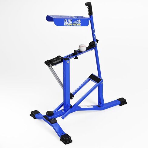 50 MPH Manual Baseball Pitching Machine - No Electricity Required | Throws Ground Balls, Line Drives & Fly Balls | Adjustable Speed 20-50 MPH for Baseball & Softball in Kuwait