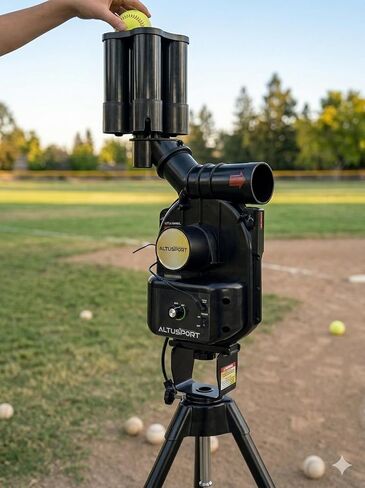 Automatic Pitching Machine for Baseball, Softball, Kids & Youth | Up to 50 MPH, Auto Ball Feeder (Baseball), Lightweight 22 lbs, Portable Training Equipment for Kids, Youth & Coaches in Kuwait