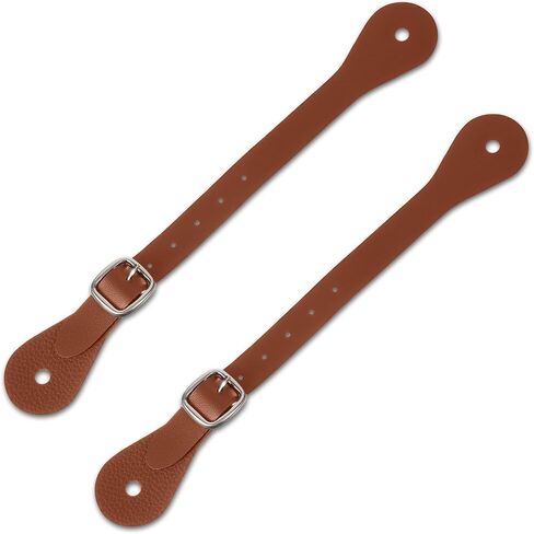 Bremorou 2 Pieces Leather Spur Straps, Spurs for Cowboy Boots, Western Men Adjustable Boot Straps, Genuine Leather, Handmade Western Accessories for Women Men(Rustic) in Saudi Arabia