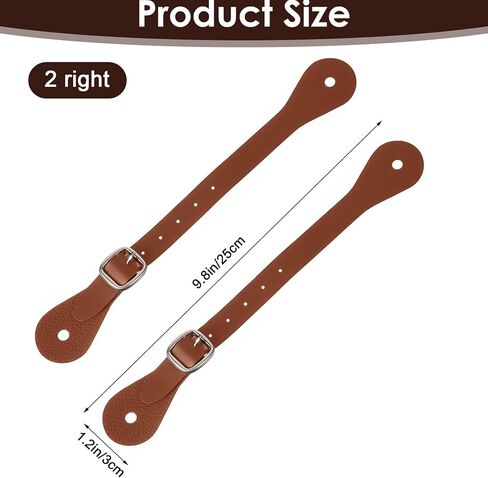 Bremorou 2 Pieces Leather Spur Straps, Spurs for Cowboy Boots, Western Men Adjustable Boot Straps, Genuine Leather, Handmade Western Accessories for Women Men(Rustic) in Saudi Arabia