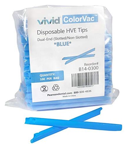 Dental Disposable HVE Tips Dual End - Slotted/Non Slotted (Pink) in Kuwait