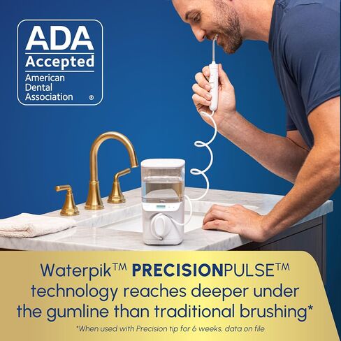خيط تنظيف الأسنان المائي Waterpik Promax مع وضع SmartAdvance لصحة اللثة اليومية وتنظيف الأسنان، والأقواس، والزرعات، ومقبولة من ADA، وتصميم صغير هادئ، وخيط تنظيف الأسنان الكهربائي مع 10 إعدادات، و5 نصائح، WF-23 in Kuwait