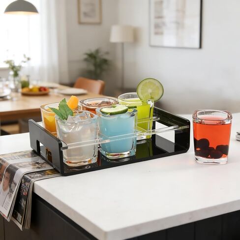【NEW】 Acrylic Shot Glasses Serving Set, Waterproof Shot Glass Tray Holder Set, Shot Glass Holder, Shot Glass Tray Shot Glass Organizer for Bar, Restaurant, Party, Family Gathering in Kuwait