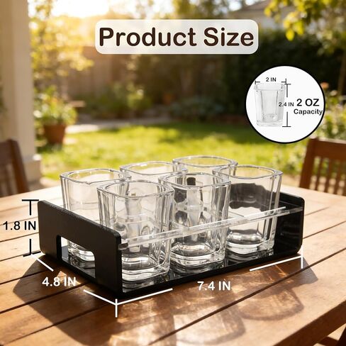 【NEW】 Acrylic Shot Glasses Serving Set, Waterproof Shot Glass Tray Holder Set, Shot Glass Holder, Shot Glass Tray Shot Glass Organizer for Bar, Restaurant, Party, Family Gathering in Kuwait
