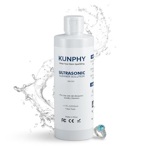 KUNPHY Ultrasonic Jewelry Cleaner, 400ml Sonic Cleaner for Rings, Glasses | 4 LED Light & Display, 48kHz Ultrasonic Cleaner, 400ml 304 Tank, Quiet 45dB, Dual 5/10min Timers, Overheat Protection, White in Kuwait