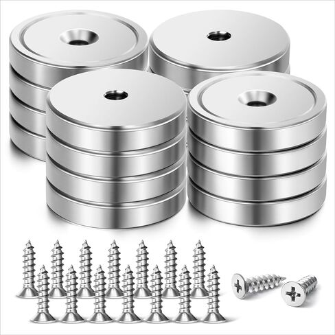 Neodymium Magnets, 16 Pack Strong Cup Magnet with Screws, Countersunk Hole Magnets, Rare Earth Magnet for Wall, Crafts, Cabinet Doors, DIY Projects, Office, Workplace - 0.78 * 0.23 inch, 40 lbs in Kuwait