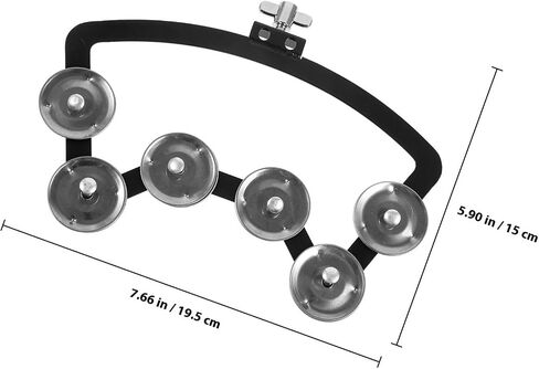 Sturdy Silver Drum Mount Tambourine Hand Bell Instrument Made of Aluminum Alloy and Abs, Designed be Used on Drums without Burrs and Will Not Damage the Skin, Percussion in Kuwait