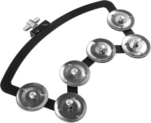jojofuny Silver Drum Mounting Tambourine Made of Aluminum Alloy and Abs, without Burrs, Will Not Damage the Skin, for Use on Drums in Percussion Performances and Practice Sessions in Kuwait
