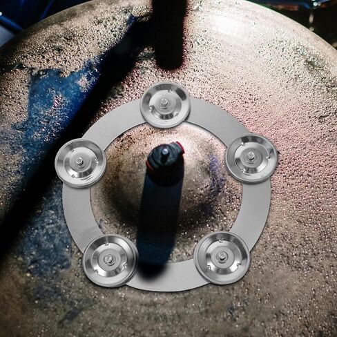 Housoutil Silver Metal Drum Set Accessory Tambourine with Excellent Sound Quality and Versatile Design for Professional Drummers and Music Enthusiasts during Performances and Practice in Kuwait