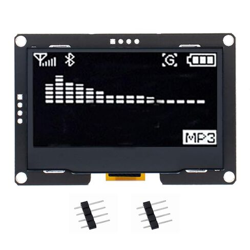 2.42 Inch OLED Display Module SSD1309 128x64 I2C IIC 4 Pin Screen Kit, Includes Header Pins & Wiring Diagram, Easy to Connect for Arduino Raspberry Pi ESP32 DIY Projects in Kuwait