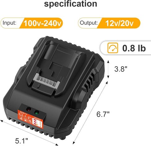 استبدل محطة شحن البطارية DCB104 DCB104 ، متوافقة مع شاحن USB ومحول لبطاريات أقصى 12 فولت و 20 فولت ، متوافقة مع DCB124 ، DCB126 ، DCB200 ، DCB205 ، DCB206 Yellow in Kuwait