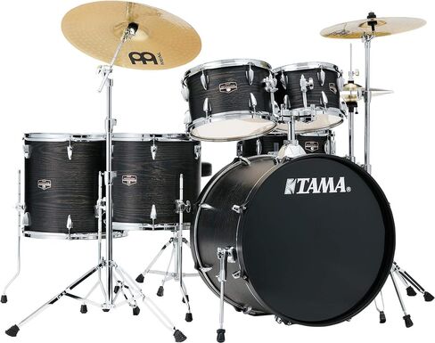 Tama Imperialstar IE62C 6-piece Complete Drum Set with Snare Drum and Meinl Cymbals - Black Oak Wrap (IE62CBOWd2) in Kuwait