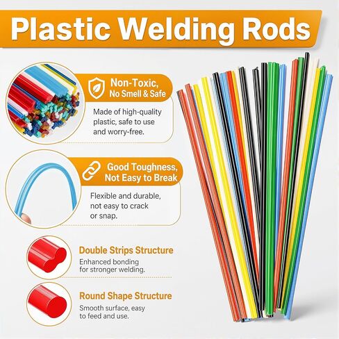 weideer 3028PCS Plastic Welding Staples,Plastic Welder Staples & Welding Rods,8 Types, Auto Bumper Repair Kit,Hot Staples with Portable Toolbox for Car, DIYers,Toy in Kuwait