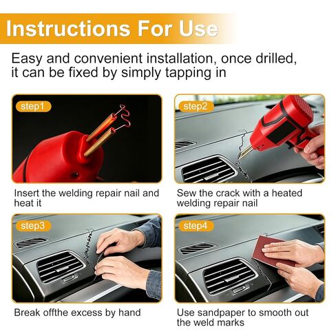 weideer 3028PCS Plastic Welding Staples,Plastic Welder Staples & Welding Rods,8 Types, Auto Bumper Repair Kit,Hot Staples with Portable Toolbox for Car, DIYers,Toy in Kuwait