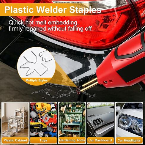 weideer 3028PCS Plastic Welding Staples,Plastic Welder Staples & Welding Rods,8 Types, Auto Bumper Repair Kit,Hot Staples with Portable Toolbox for Car, DIYers,Toy in Kuwait