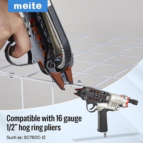 meite 16 Gauge 1/2" Hog Rings, Galvanized Hog Ring Staples for SC760C, SC760-I2 Hog Ring Stapler, C Ring Staples for Bag Closing, Fencing Installation, Upholstery Repair (3,600 Counts) in Kuwait