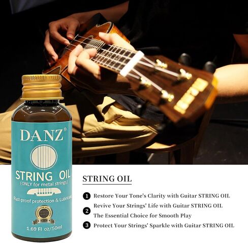Guitar cleaning kit with guitar string cleaner, lemon oil, polish, cleaning cloth, beeswax, guitar string winder in Kuwait