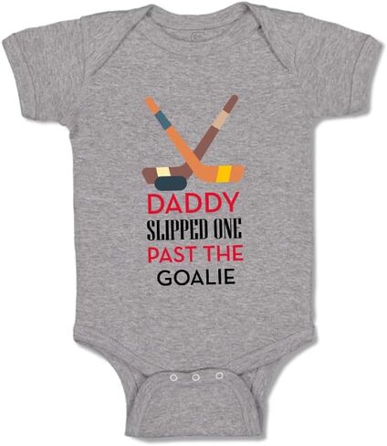 Cute Rascals Custom Baby Bodysuit Daddy Slipped 1 past The Goalie Hockey Dad Father's Day Funny Cotton in Kuwait