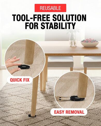 WOBBLE WEDGES Flexible Plastic Shims and Wedges for Leveling, Furniture Leveling Shims, Plastic Wedges, Resists Slipping, Stacks Securely, Fits Tight Spaces, Black, 1.50"x1.50"x0.25", (30 Pack) in Kuwait