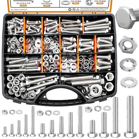 mankk 400PCS Metric Grade 10.9 Flange Bolts and Nuts Assortment Kit M6x1.0, M8x1.25, M10x1.5 (12mm to 45mm) Black Alloy Steel Class Hex Bolts and Nuts Washers Kit for Automotive in Kuwait