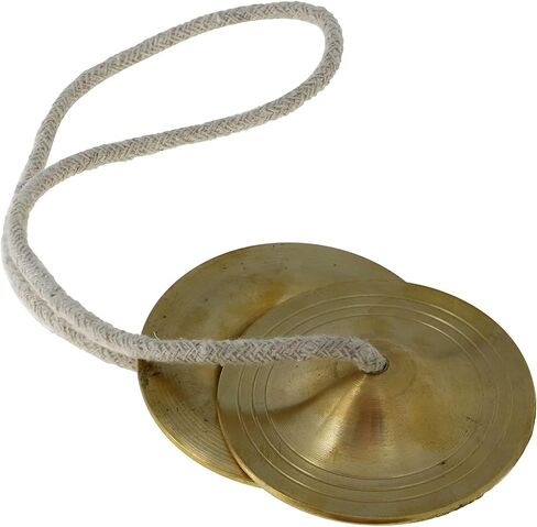 Indian Traditional Manjeera Hand Cymbals – 4.1 Inch Brass Manjira Percussion Instrument for Bhajan, Kirtan & Hindu Devotional Music in Kuwait