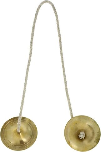 Indian Traditional Manjeera Hand Cymbals – 4.1 Inch Brass Manjira Percussion Instrument for Bhajan, Kirtan & Hindu Devotional Music in Kuwait
