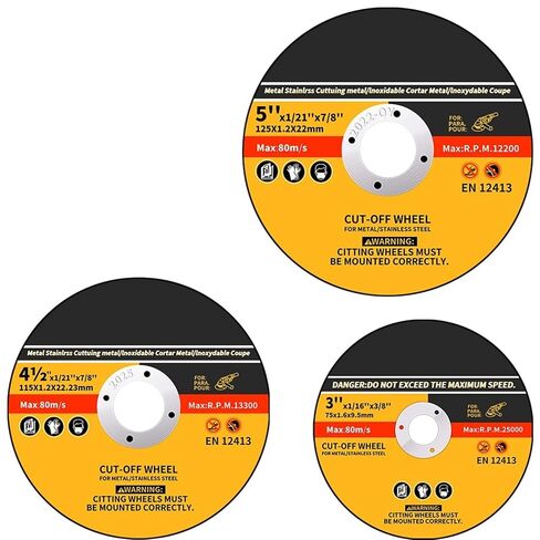 3/4.5/5Inch Metal Cut Off Wheel Cutting Disc for Angle Grinder Resin 125mm Slice Grinding Blade Cutter for Iron(115x1.2x22mm,3pcs) in Kuwait