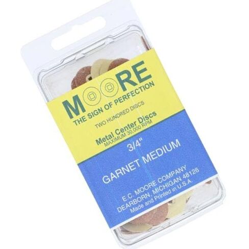 EC Moore BC-34-GMBB Paper Discs Brass Center 3/4" Garnet Medium 200/Pk in Kuwait