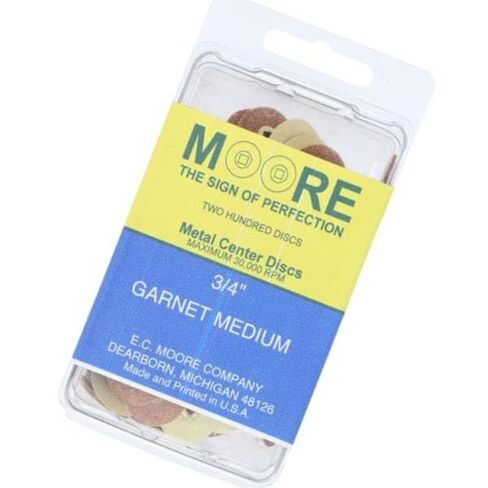 EC Moore BC-34-GMBB Paper Discs Brass Center 3/4" Garnet Medium 200/Pk in Kuwait