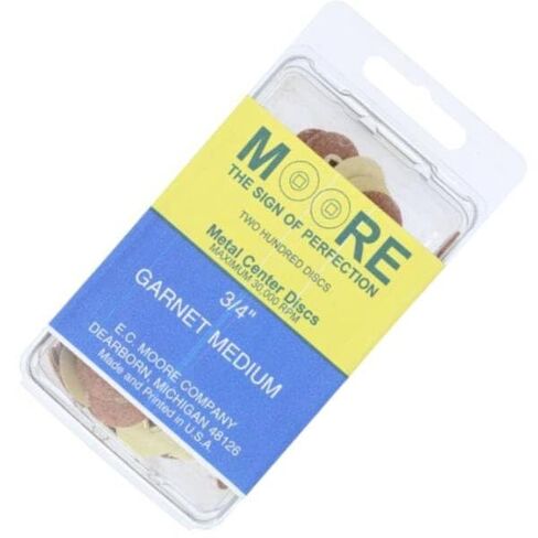EC Moore BC-34-GMBB Paper Discs Brass Center 3/4" Garnet Medium 200/Pk in Kuwait