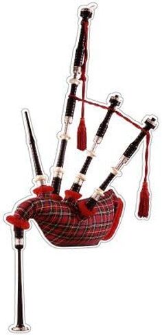 Bagpipe Music Instrument Sticker Decal 3" x 6" in Kuwait
