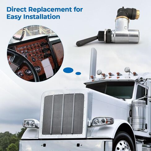 BA14500 Air Toggle Switch Pneumatic Control Valve, 1/4 Inch Quick Connect with 90-Degree Elbow, Fit for Peterbilt Kenworth Truck and Industrial Pneumatic Systems in Kuwait