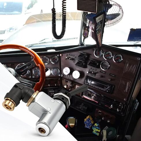 BA14500 Air Toggle Switch Pneumatic Control Valve, 1/4 Inch Quick Connect with 90-Degree Elbow, Fit for Peterbilt Kenworth Truck and Industrial Pneumatic Systems in Kuwait