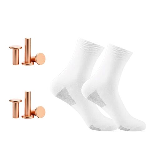 6 Pcs Copper Flat Head Rivets and 1 Pair Grounding Socks, Grounding Socks with Copper Suitable for Grounding Footwear for Men & Women in Kuwait