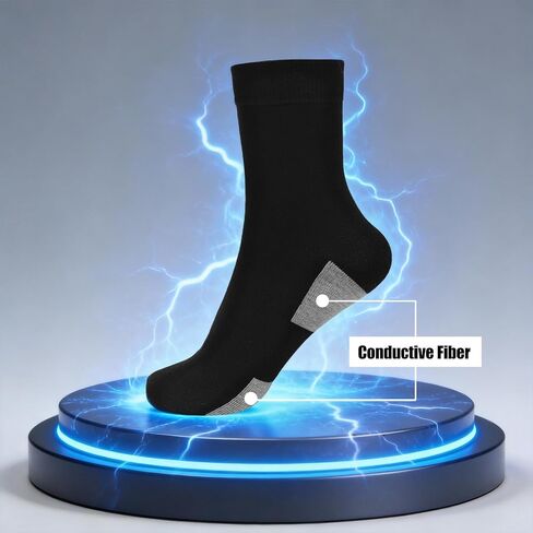 6 Pcs Copper Flat Head Rivets and 1 Pair Grounding Socks, Grounding Socks with Copper Suitable for Grounding Footwear for Men & Women in Kuwait