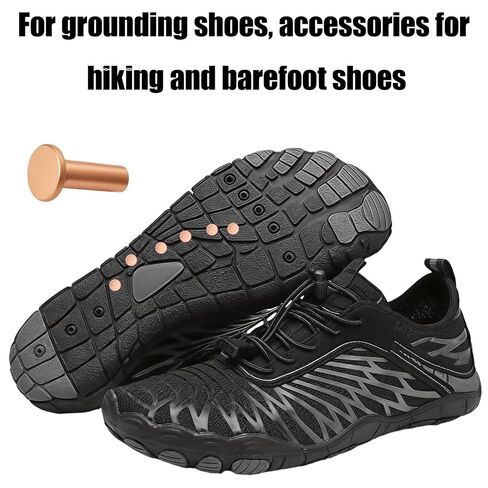 6 Pcs Copper Flat Head Rivets and 1 Pair Grounding Socks, Grounding Socks with Copper Suitable for Grounding Footwear for Men & Women in Kuwait