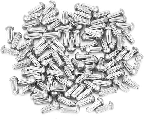 Jeanoko 100pcs M2 Stainless Steel Round Head Knurled Shank Solid Rivets Assortment Set Multi-size Round Head Rivet(M2*6) Fastening components in Kuwait