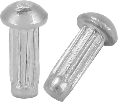 Jeanoko 100pcs M2 Stainless Steel Round Head Knurled Shank Solid Rivets Assortment Set Multi-size Round Head Rivet(M2*6) Fastening components in Kuwait