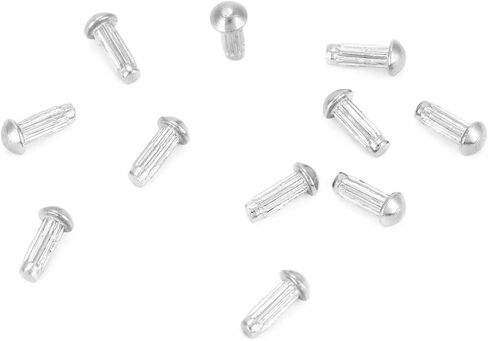 Jeanoko 100pcs M2 Stainless Steel Round Head Knurled Shank Solid Rivets Assortment Set Multi-size Round Head Rivet(M2*6) Fastening components in Kuwait