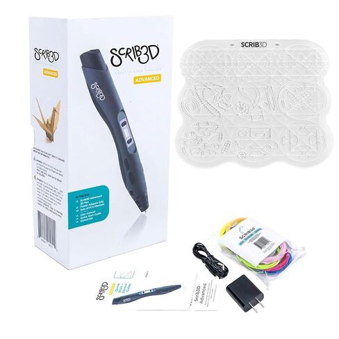 SCRIB3D Advanced 3D Printing Pen Bundle with Silicone 3D Pen Mat – Includes 20 Feet of Filament, Stencil Book & Project Guide, Flexible Heat-Resistant Drawing Pad for Practice in Kuwait