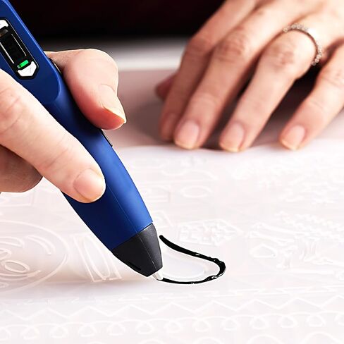 SCRIB3D Advanced 3D Printing Pen Bundle with Silicone 3D Pen Mat – Includes 20 Feet of Filament, Stencil Book & Project Guide, Flexible Heat-Resistant Drawing Pad for Practice in Kuwait